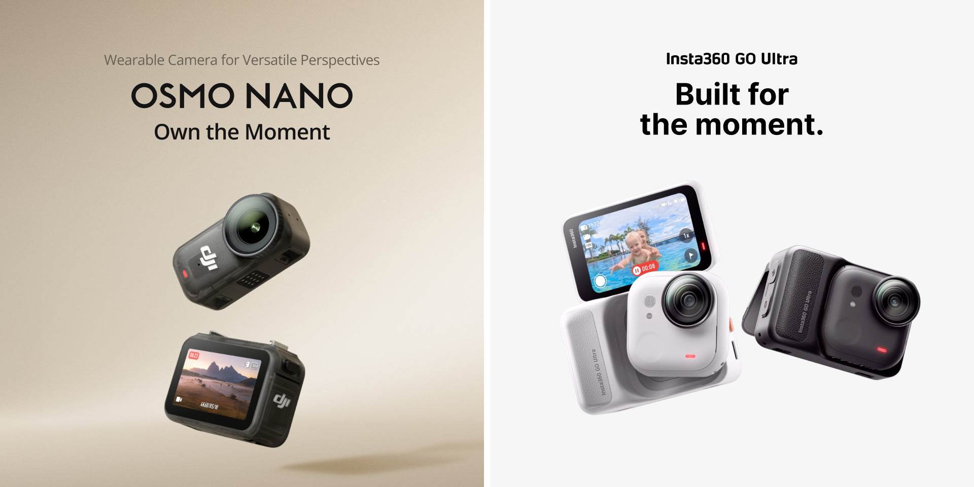 DJI osmo nano vs insta360 go ultra