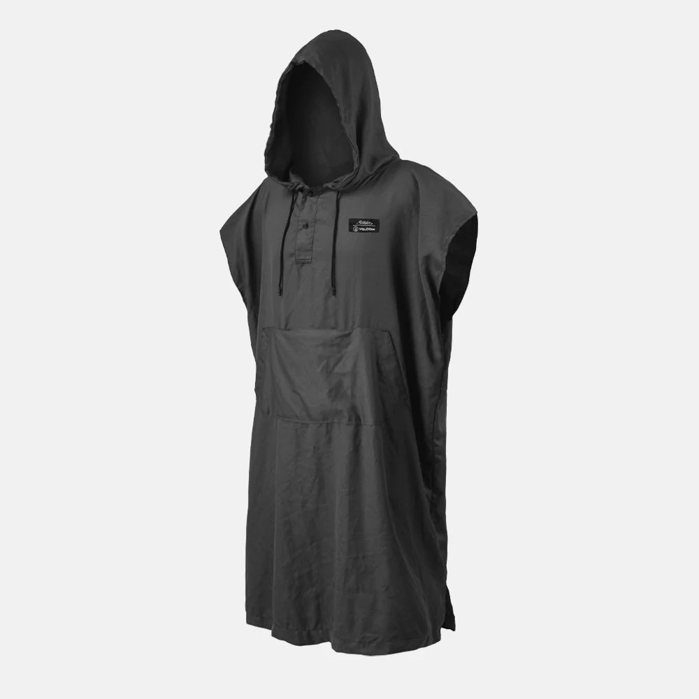 Charcoal towel poncho on light gray background