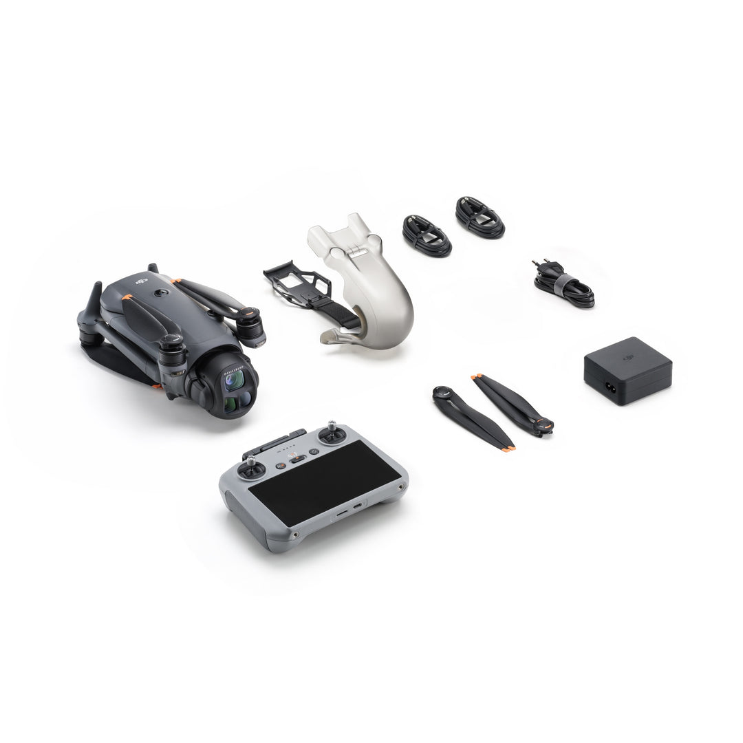 DJI Mavic 4 Pro drone and accessories on a white background