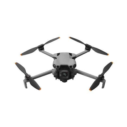 DJI Mini 5 Pro drone with four propellers on a white background