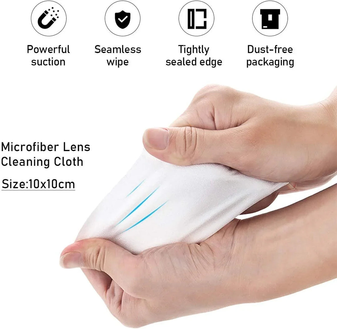 VSGO V-CL01E CL01E Microfiber Cleaning Cloths For Camera Lens, Glasses, Eyeglasses (20pcs, 10cm x 10cm) (Similar to VSGO DDC-3) - Red Dot Photo