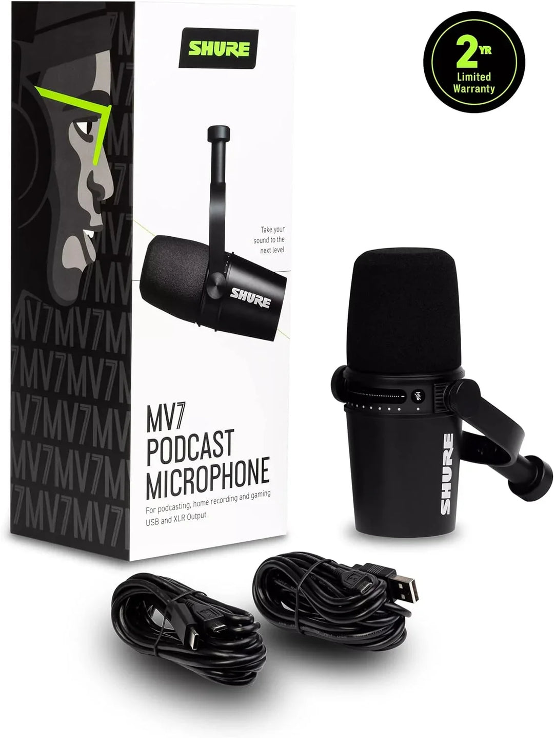 Shure MV7 USB/XLR all-rounder Podcast Musician Metal Microphone