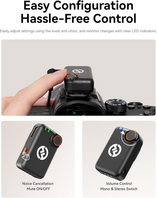 Hollyland LARK M2S Combo 2-Person Wireless Microphone System for Cameras and Mobile Devices