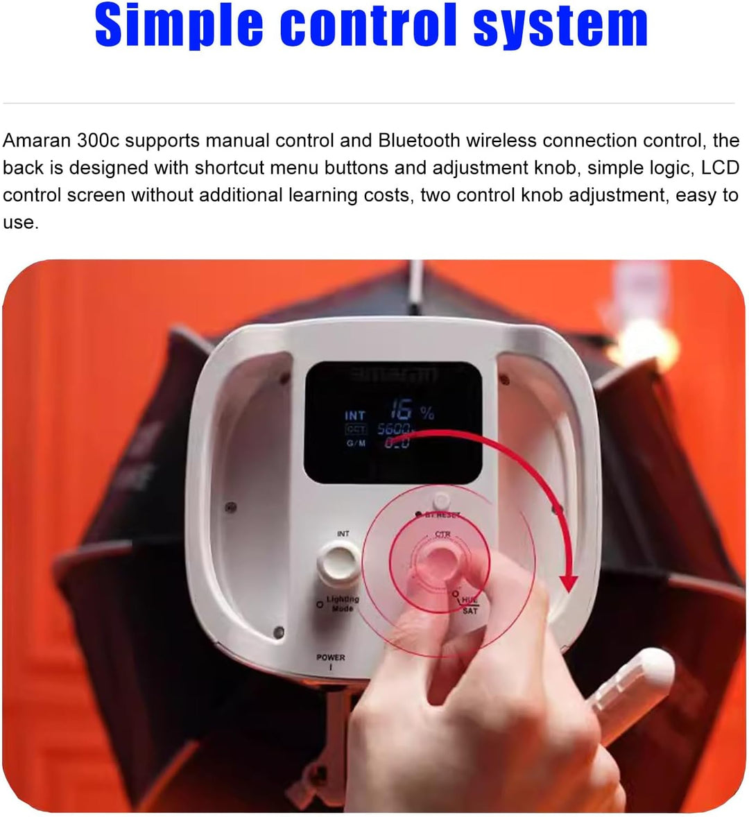 amaran 300c RGB LED Monolight (Grey, Dark Grey & White)