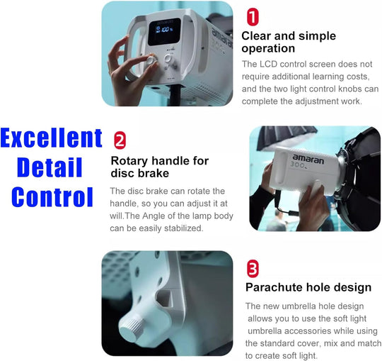 amaran 300c RGB LED Monolight (Grey, Dark Grey & White)