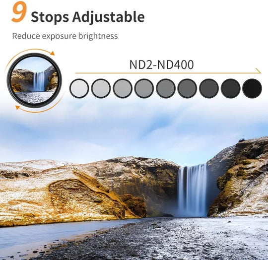 K&F Concept Ultra Slim Multi Coated Variable Neutral Density Filter ND2 - ND400