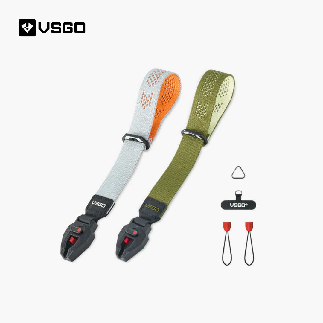 Two VSGO wrist straps with VSGO branding on a white background