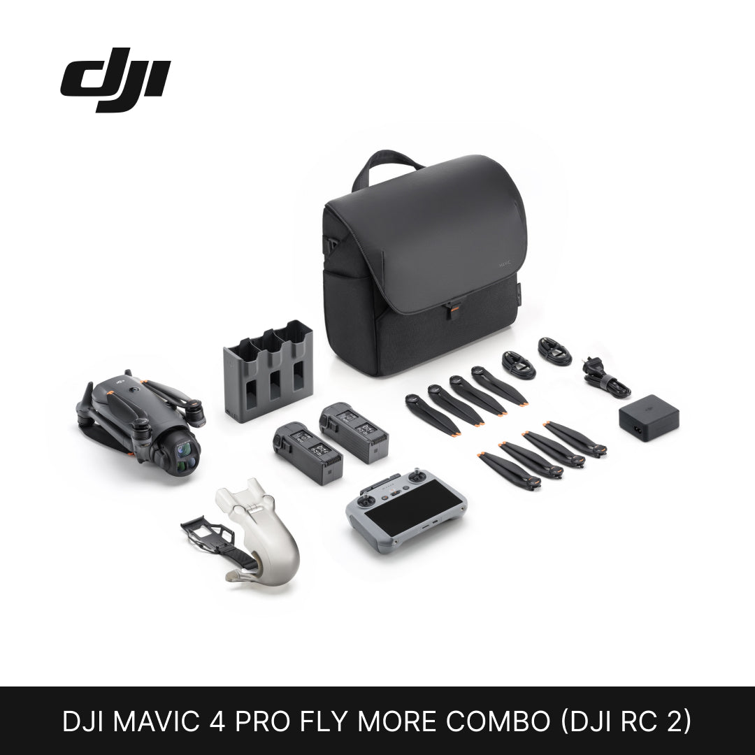 DJI Mavic 4 Pro Fly More Combo with accessories on a white background