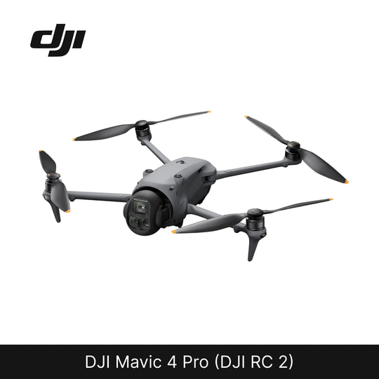 DJI Mavic 4 Pro drone on a white background with DJI logo.