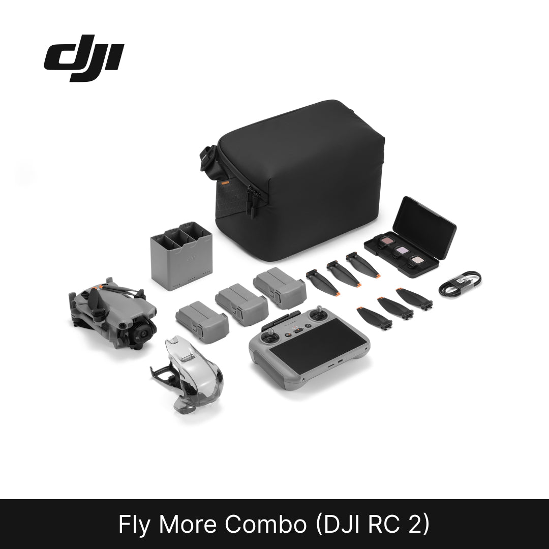 DJI Fly More Combo with RC 2 controller on a white background