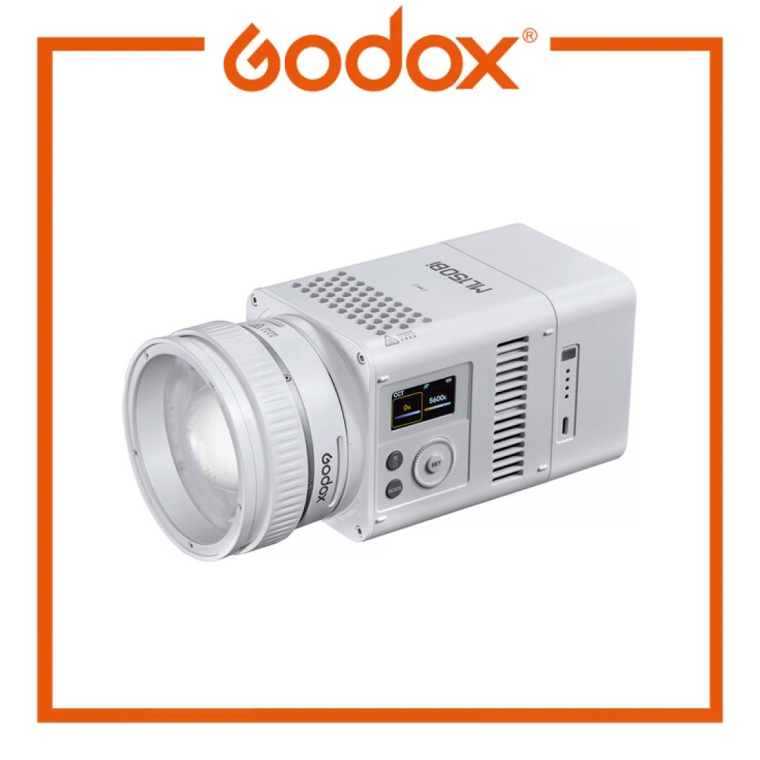 Godox ML150BI Luce LED Bi-Color Video 2800K-6500K – Kit Con Obiettivo Zoom, Adattatore V-Mount E Softbox AD-S60S