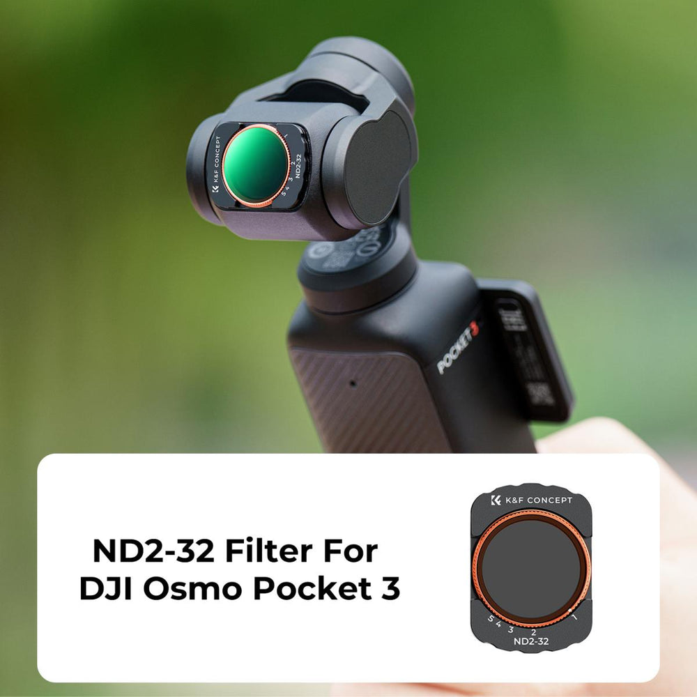 K&F Concept Nano-X Series VND2-32 Filter with Green Coating for DJI Osmo Pocket 3 (1 to 5 Stops)