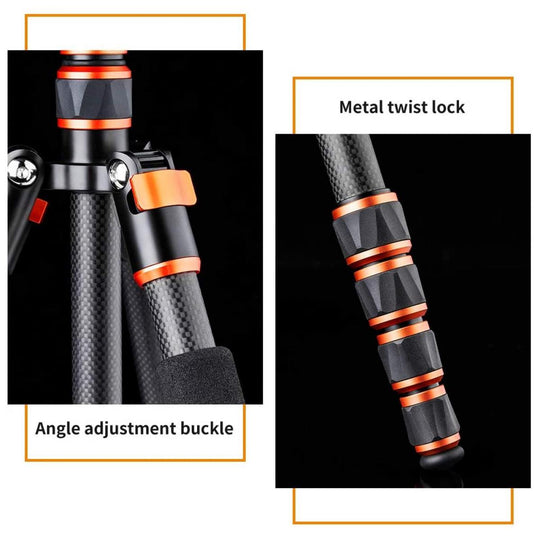 K&F Concept Carbon Fiber Camera Tripod Lightweight Ball Head & Detachable Monopod 1.5m C225C0+BH-25