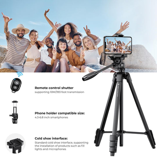 K&F Concept Aluminum Travel Tripod with Bluetooth Remote B174A1