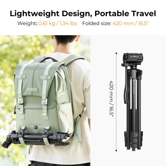 K&F Concept Aluminum Travel Tripod with Bluetooth Remote B174A1
