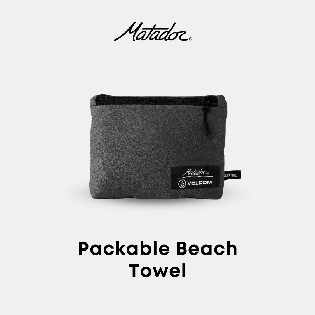 Matador Packable Beach Towel - Volcom Tie Dye  / Volcom Grey