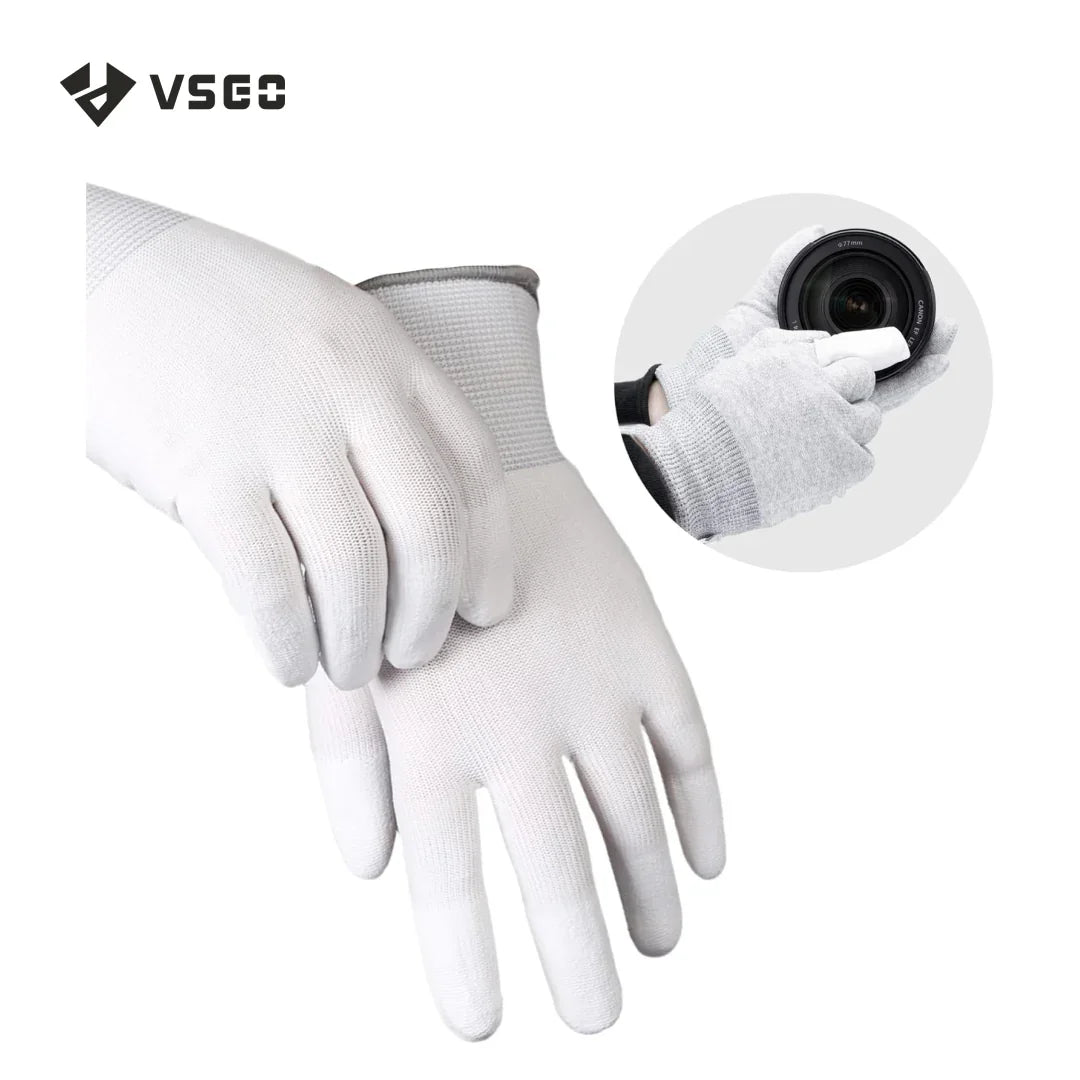 VSGO Anti-Static Cleaning Gloves DDG-1S (White) - Red Dot Photo