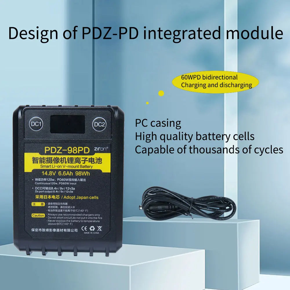 ZiFon PDZ-98PD 98Wh 14.8V V-mount Battery (Suitable for Aputure)