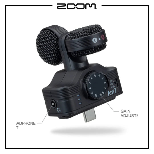 Zoom AM7 Stereo Microphone for Andriod smartphones and tablets - Red Dot Photo