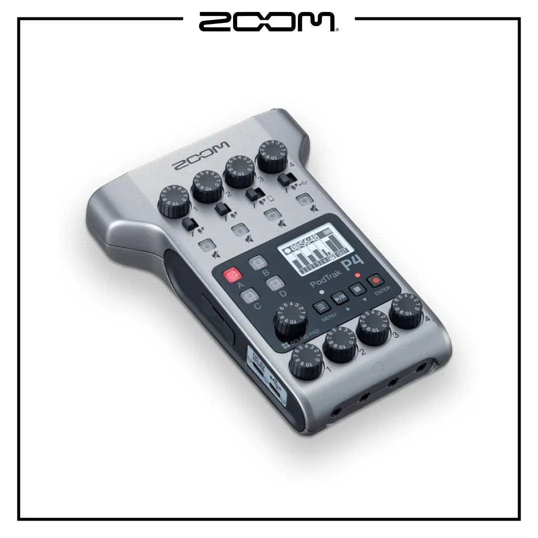 Zoom PodTrak P4 Portable Multitrack Podcast Recorder - Red Dot Photo