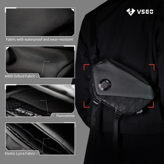 VSGO V-BP05L Black Snipe Camera Daily Shoulder Bag 4L