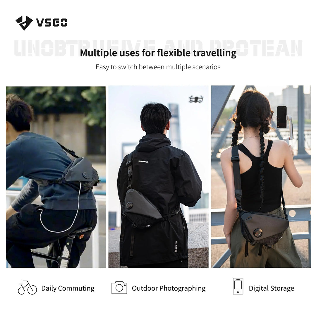VSGO V-BP05L Black Snipe Camera Daily Shoulder Bag 4L