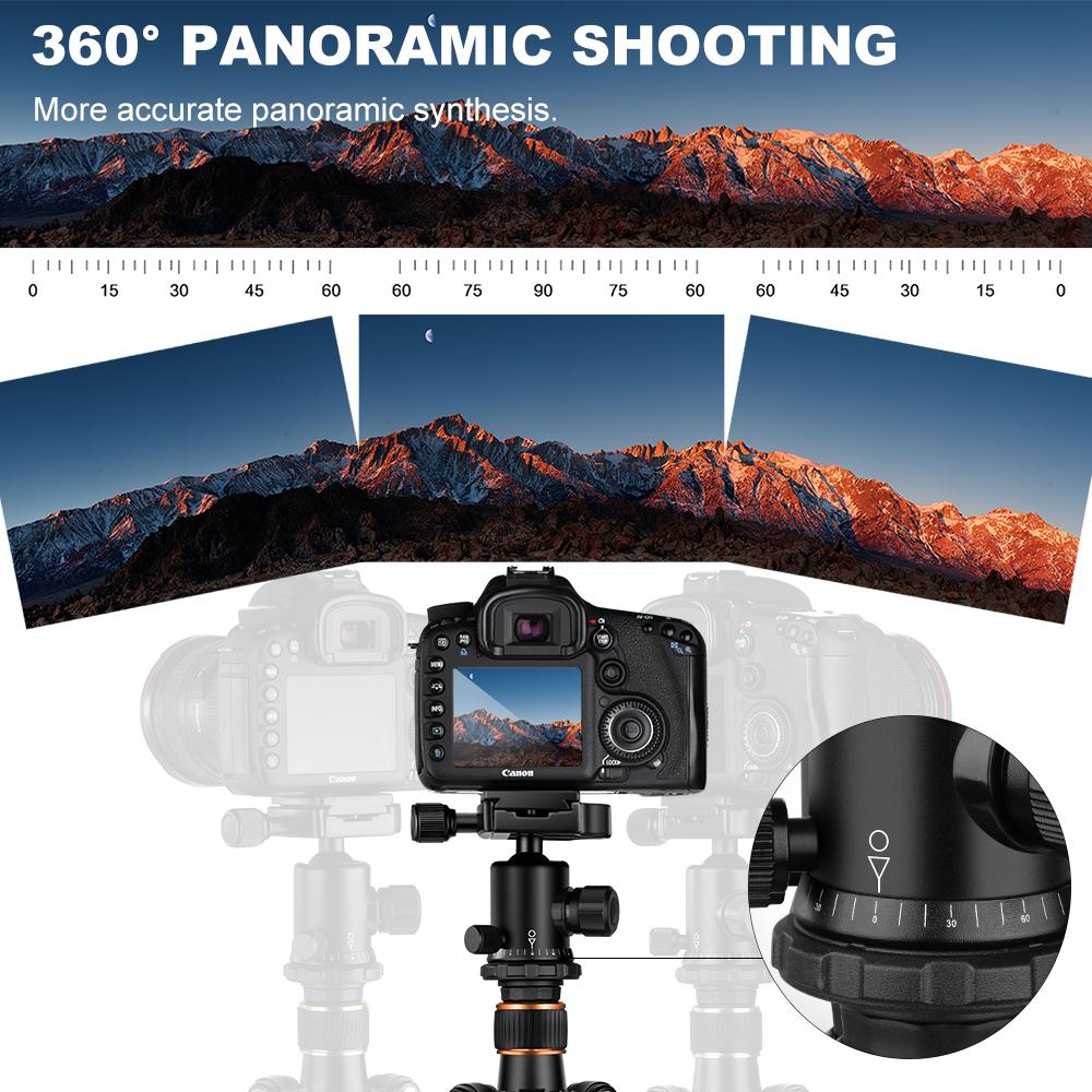 K&F TM2324 II Foldable Lightweight Aluminum Tripod