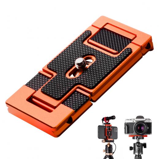 K&F Concept 2 in 1 Arca Swiss Quick Release Plate Camera and Smartphone Mount Tripod Holder CA02