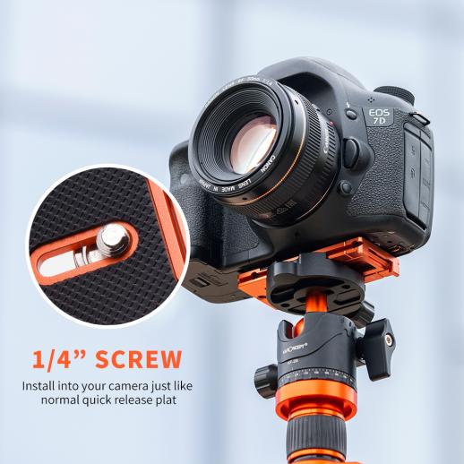K&F Concept 2 in 1 Arca Swiss Quick Release Plate Camera and Smartphone Mount Tripod Holder CA02
