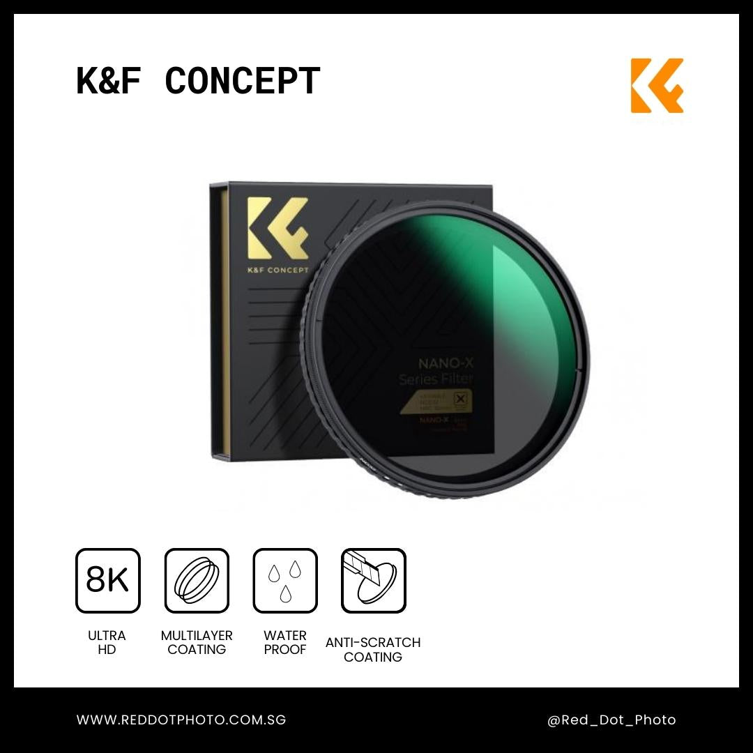 K&F Concept VND Filter NDX ND2-ND32 Filter Variable Neutral Density FilterVariable Fader Nano-X