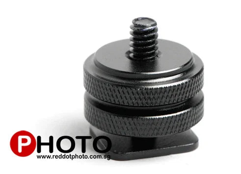 Red Dot Photo Camera Metal Hot Shoe Mount Base to 1/4" or 3/8" Mount Adapter Tripod Screw Adapter Flash Shoe Mount - Red Dot Photo