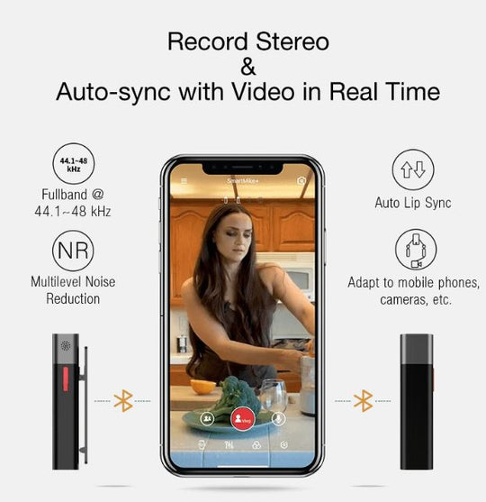 SmartMike+ True Wireless Stereo Mic for Content Creators (Black,White)