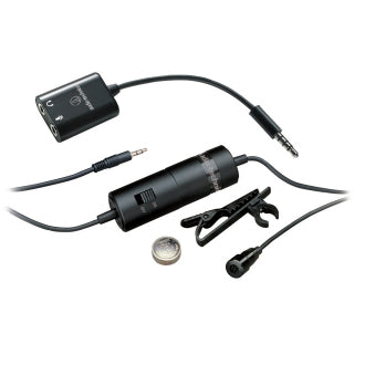 Audio-Technica ATR3350is Omnidirectional Condenser Lavalier Microphone (Compatible with Smart devices)