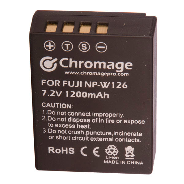 Chromage NP-W126 battery for Fujifilm cameras