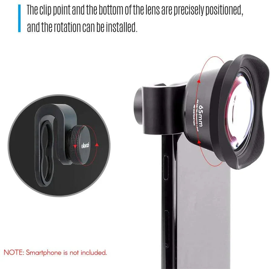 ULANZI 65mm HD Telephoto Portrait Phone Camera Lens with 17mm Clip for iPhone Samsung Android HUAWEI Mobile Smartphone T - Red Dot Photo