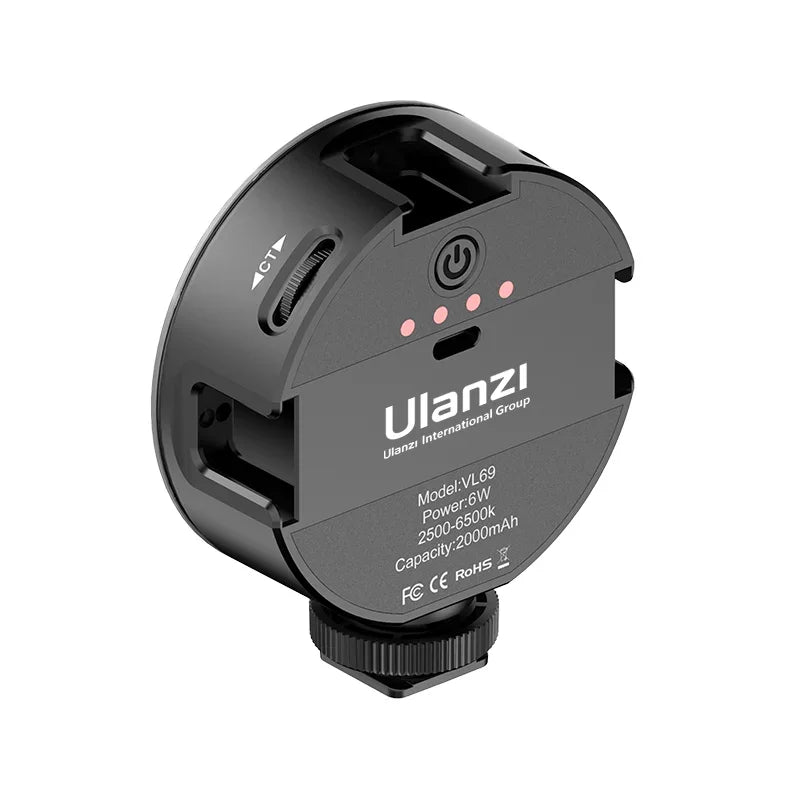 Ulanzi VL69 Bi-Color Mini Round Video Light - Red Dot Photo