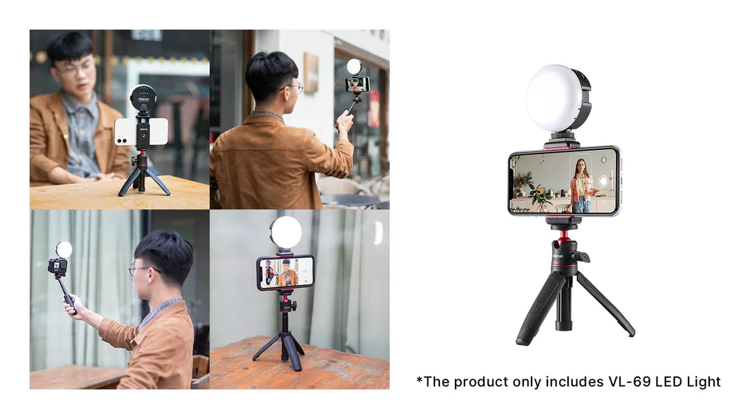 Ulanzi VL69 Bi-Color Mini Round Video Light - Red Dot Photo