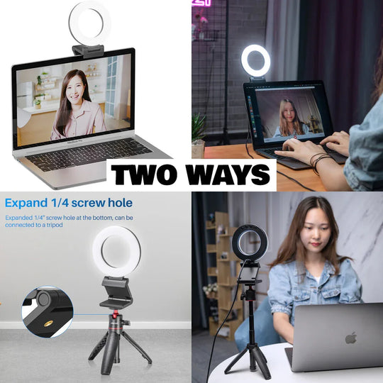 VIJIM CL07 CL-07 Ring Video Conference Light for Monitors and Laptops Tabletop Light - Red Dot Photo