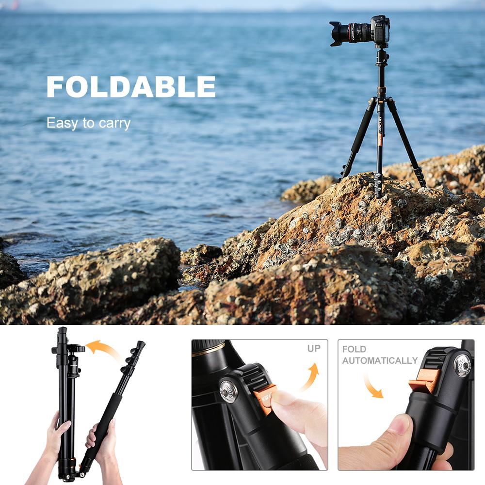 K&F TM2324 II Foldable Lightweight Aluminum Tripod