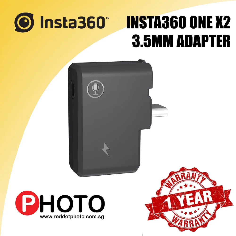 Insta360 ONE X2 3.5mm Mic Adapter with Charging Input for ONE X2 - Red Dot Photo