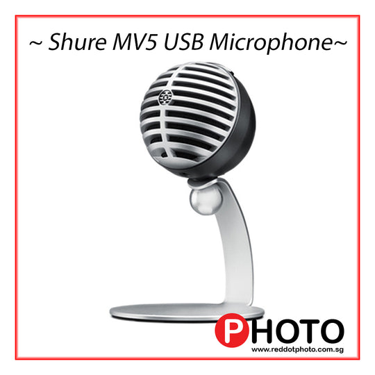 Shure MV5 Digital Condenser USB microphone for Mac, PC and Smart Devices MV5/A-LTG-A (Grey/Black/Green)