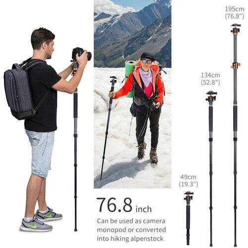K&F Concept SA254T2 Lightweight Aluminum Compact Tripod - Red Dot Photo