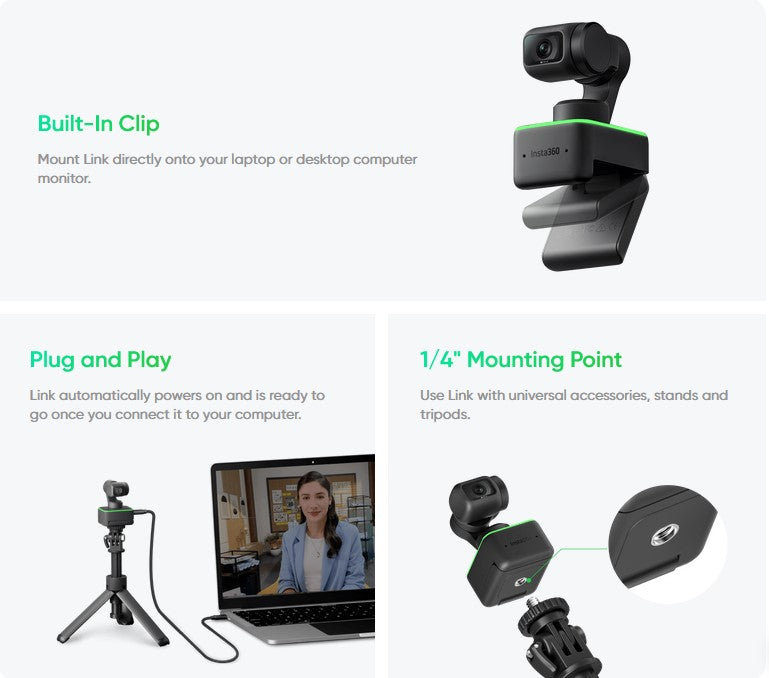 Insta360 Link AI-powered 4k Webcam