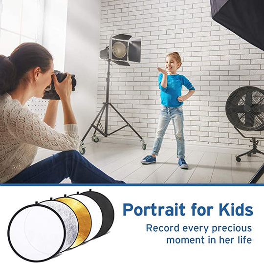 Lumia 5-in-1 Portable Screen (Reflector) Photo Reflector Collapsible - Translucent, Silver, Gold, White and Black