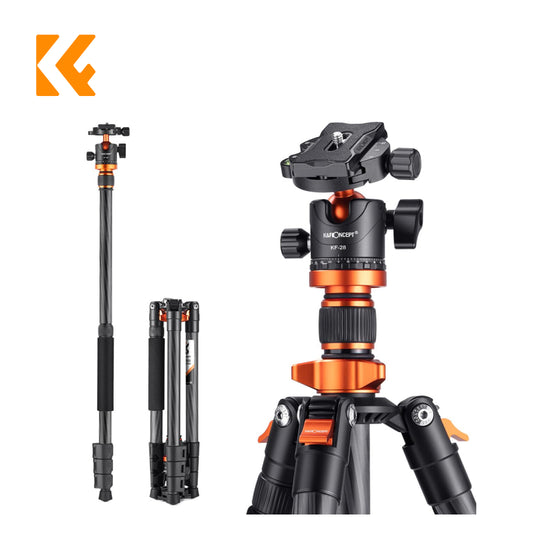 K&F Concept Portable Carbon Fiber Tripods 254C1+BH28L