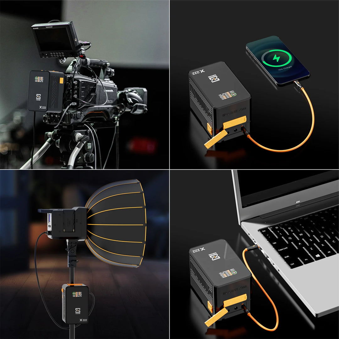 Using ZGCINE battery pack X222 on various applications