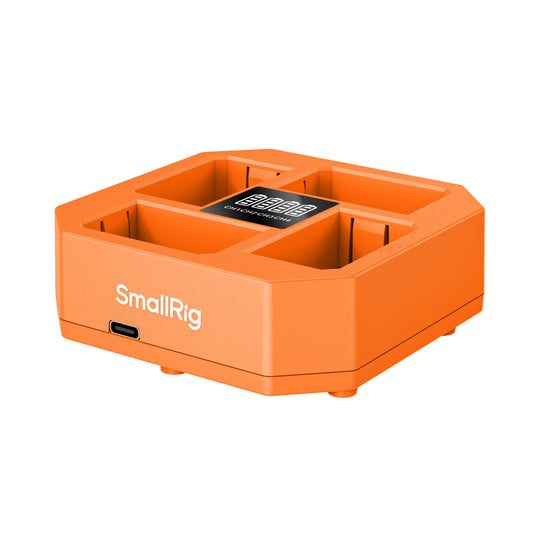 Orange battery charger with 'SmallRig' branding on a white background