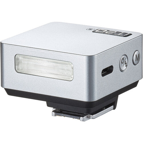 Silver Godox iT20 camera flash with control buttons on a white background