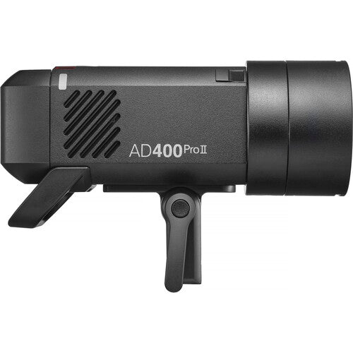 Black AD400Pro II device on a white background