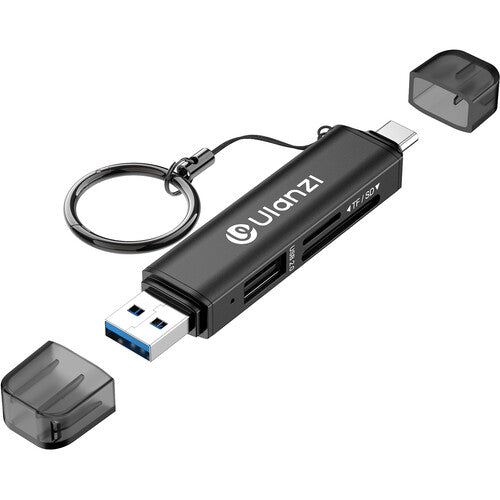 Ulanzi USB card reader with keychain on a white background